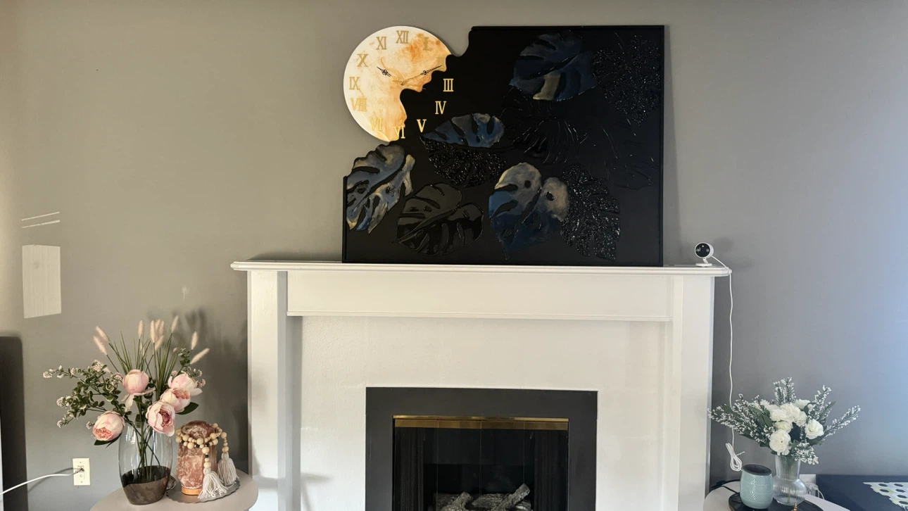 Wall Art with Clock