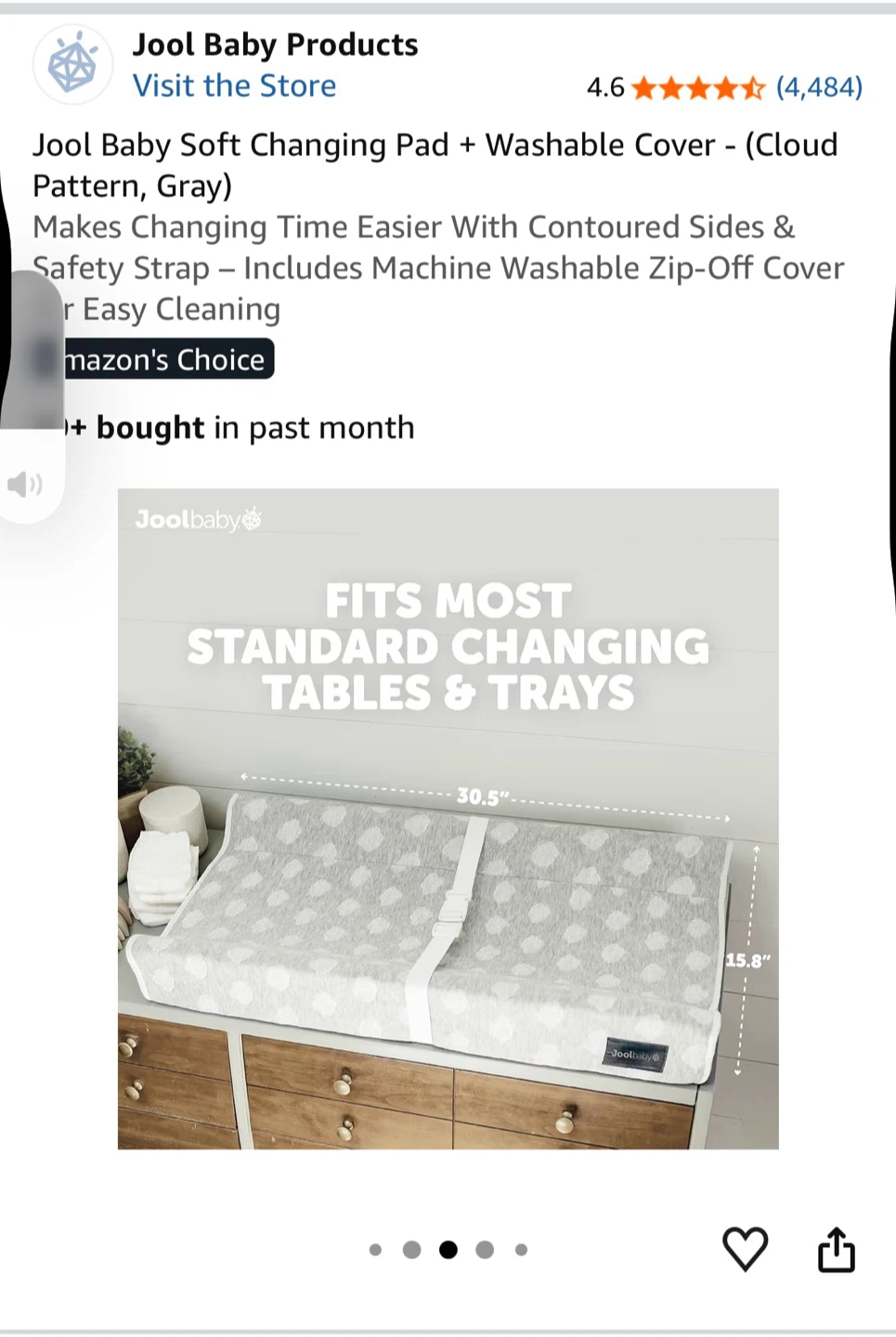 Jool Baby Soft Changing Pad + Washable Cover - Cloud Pattern - photo 3