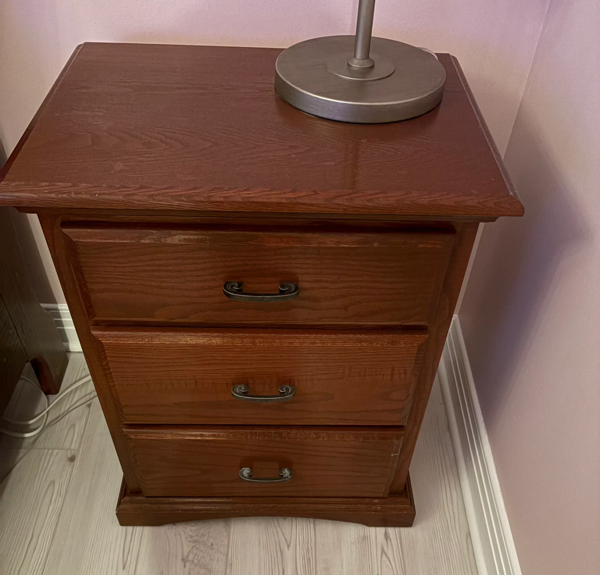 Wooden 3-Drawer Nightstand