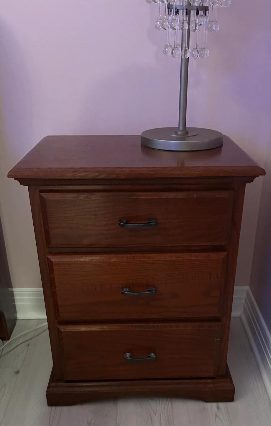 Wooden 3-Drawer Nightstand - photo 2