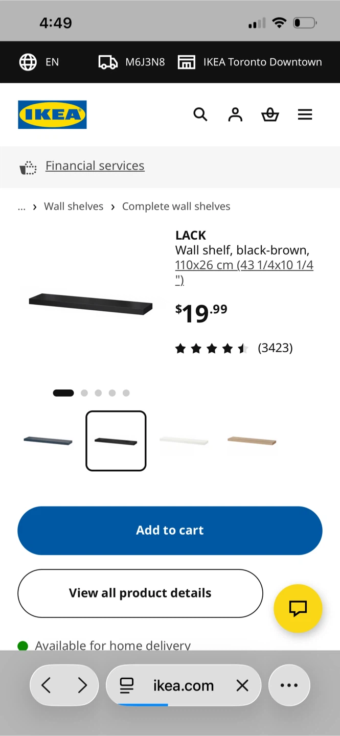 TWO IKEA LACK Wall Shelf - Black-Brown - photo 2