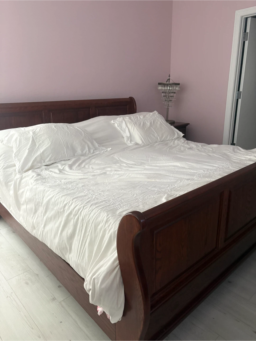 Wooden Sleigh King Bed Frame