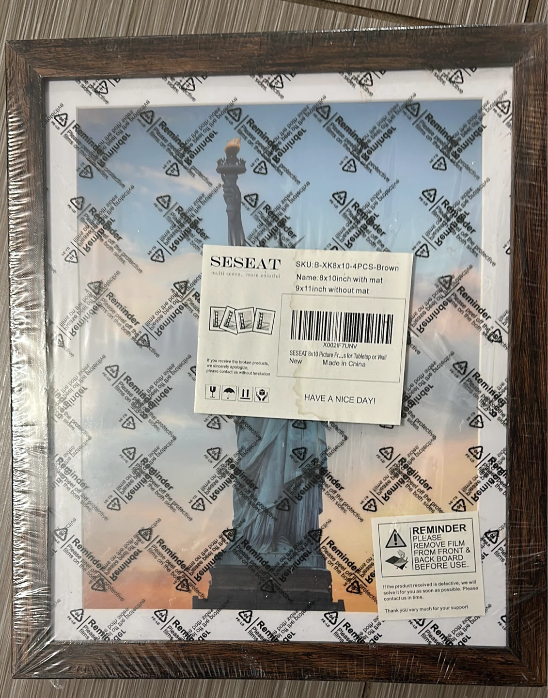 Seseat 8x10 Picture Frames - Brown (4 Pack)