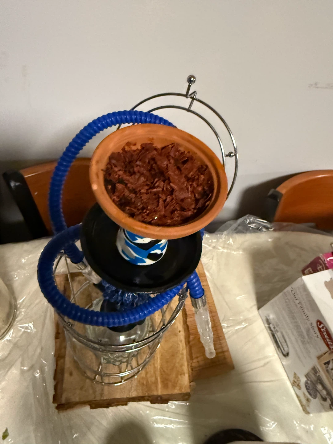Blue Hookah Pipe with Clay Bowl - photo 2