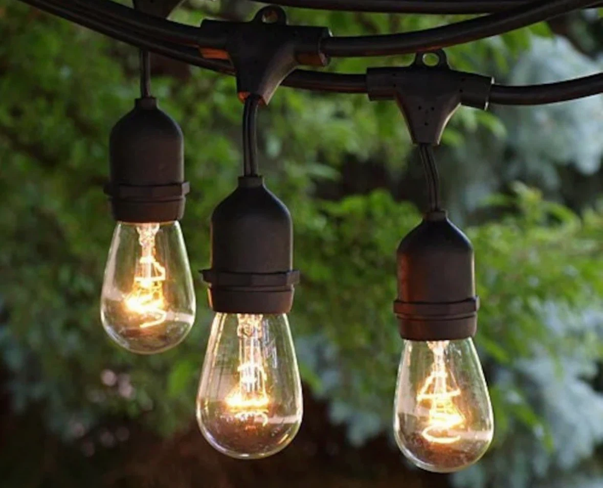 Patio lights- 24 lights (sockets) -  incandescent Edison bulbs