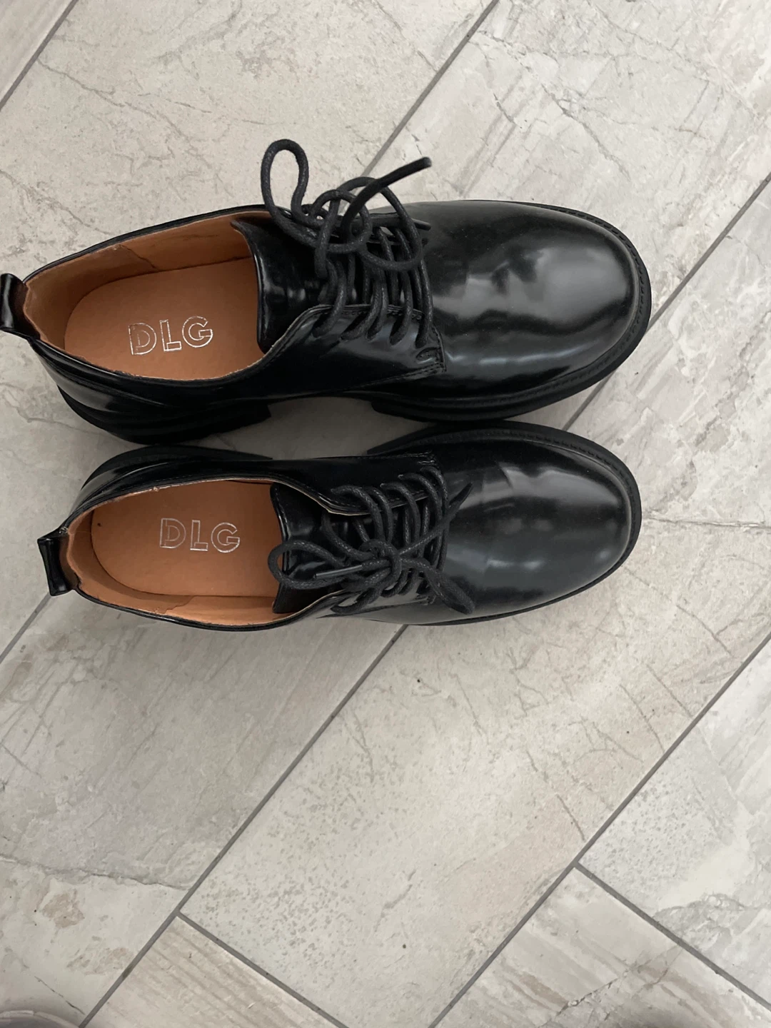 DLG Black Patent Leather Dress Shoes