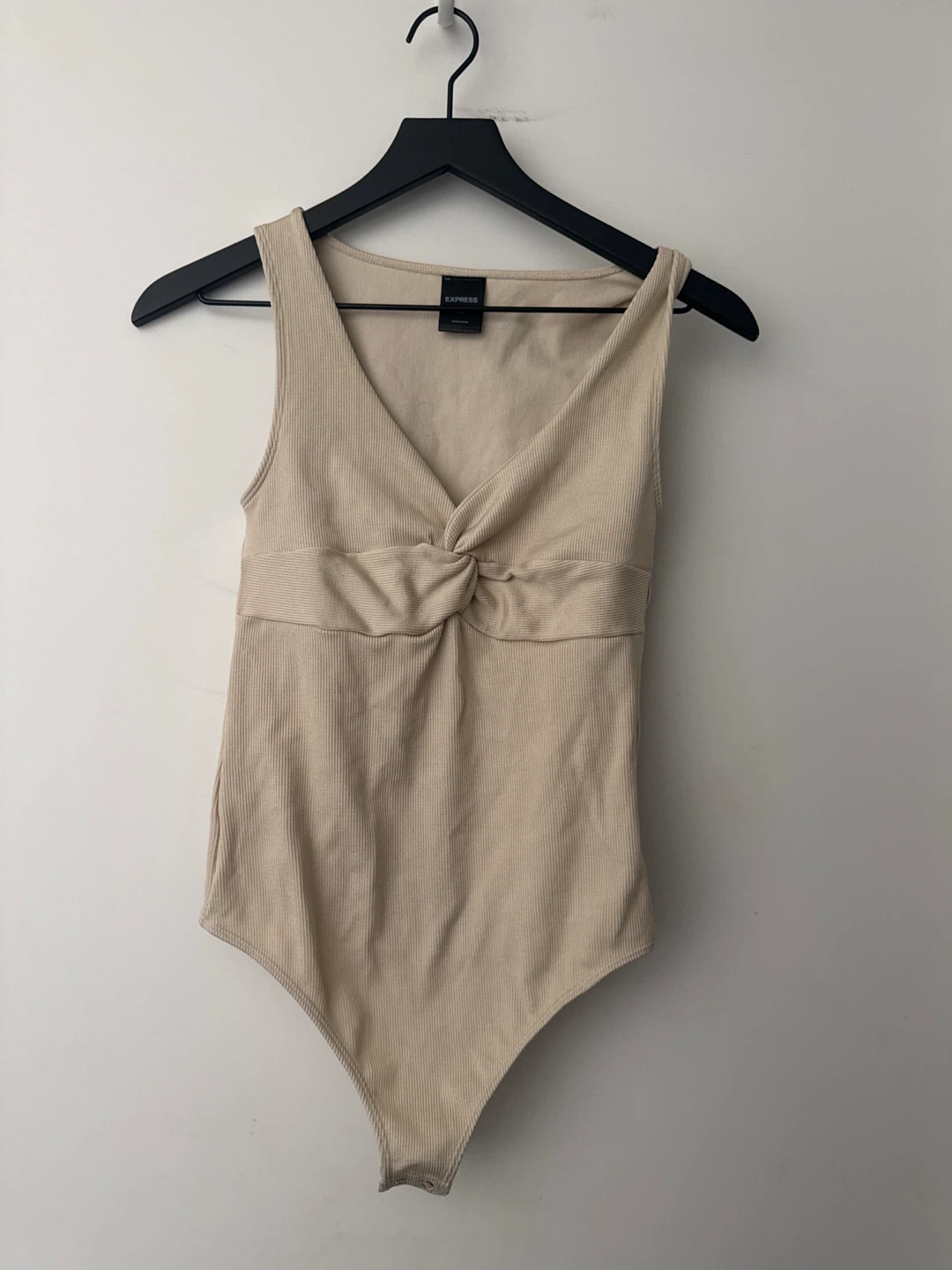 EXPRESS Ribbed Twist Front Bodysuit