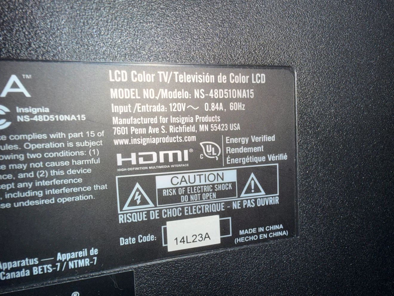 Insignia 48" LCD Color TV - photo 2
