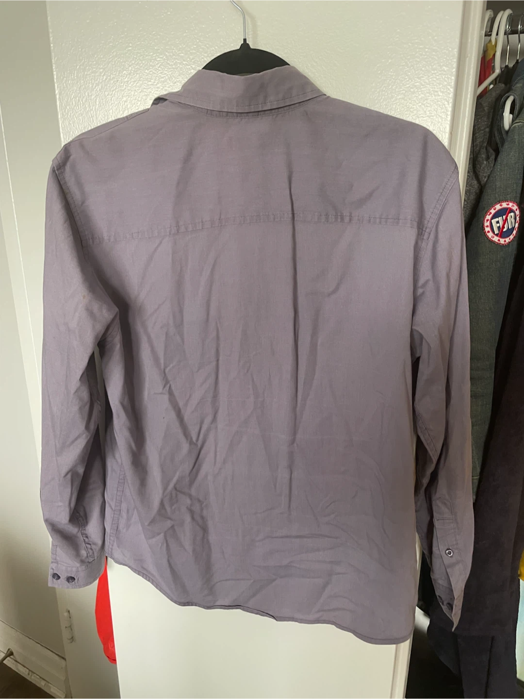 Bruno Long Sleeve Button Up Shirt- Dusty Purple Colour- Medium - photo 3