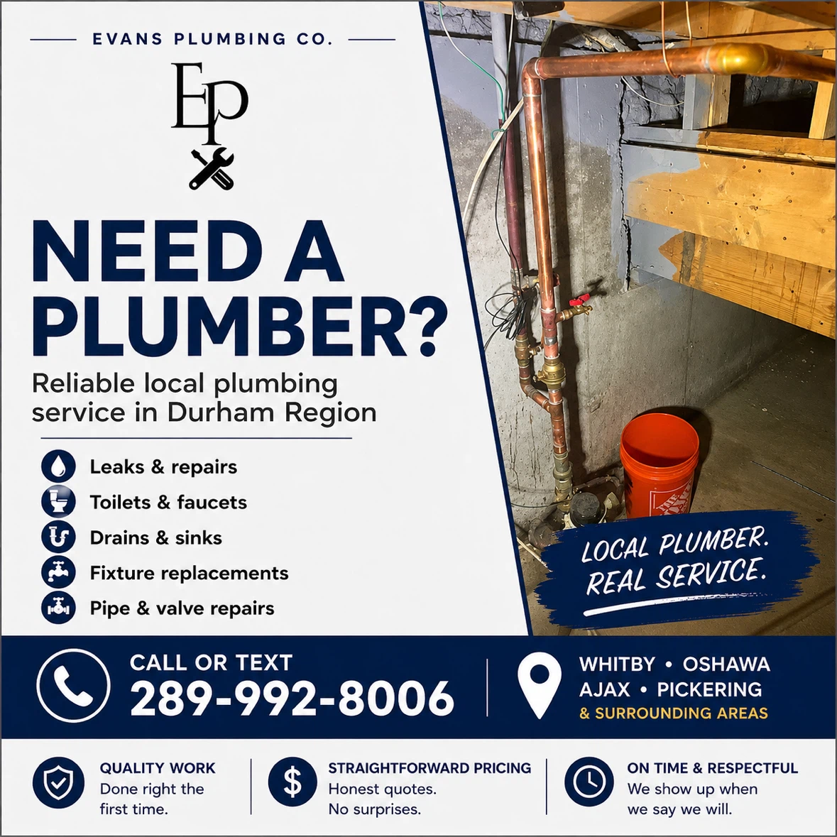 Evans Plumbing Co. - Local Plumbing Service in Durham Region