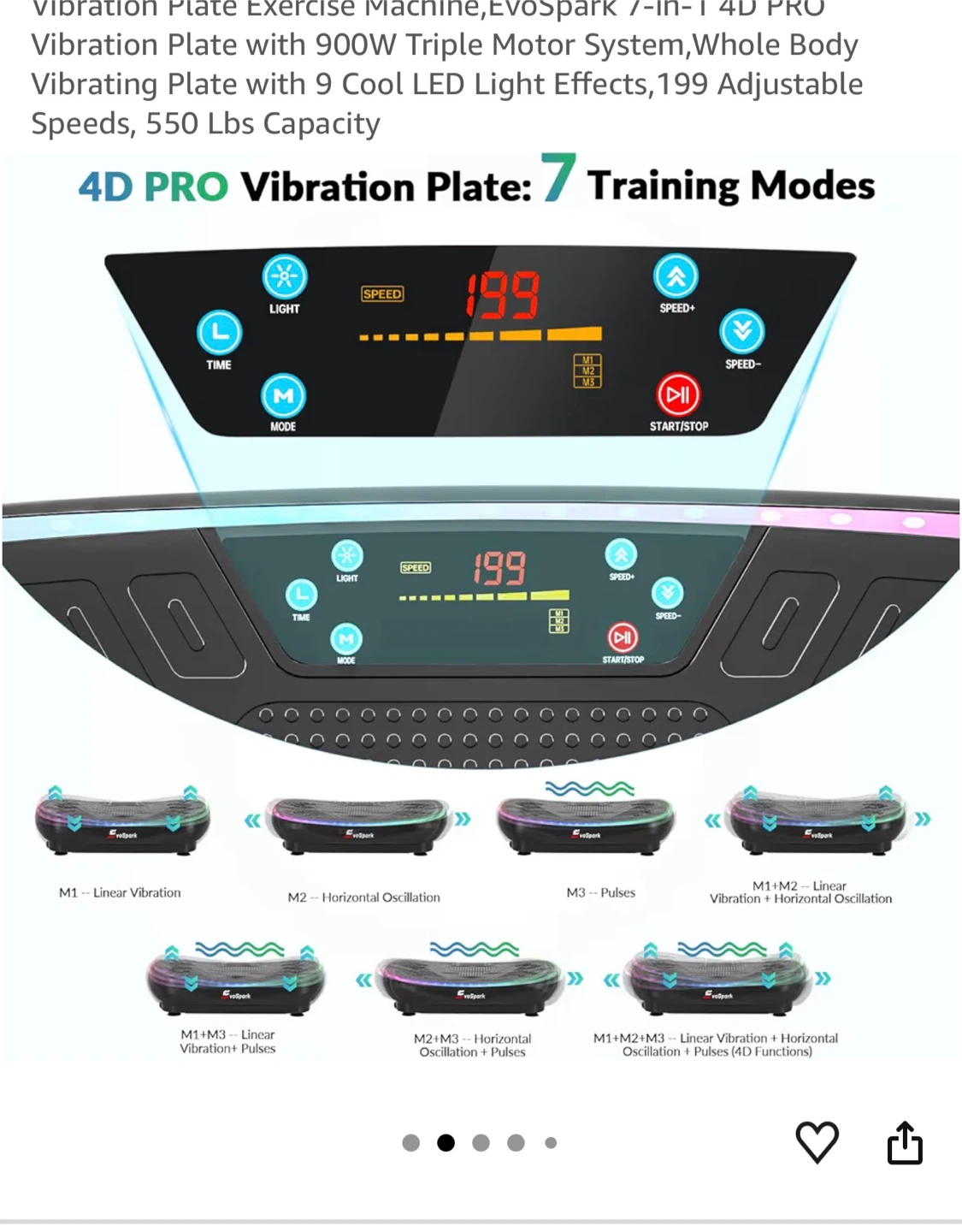 EvoSpark 900W Vibration Plate Exercise Machine - photo 3