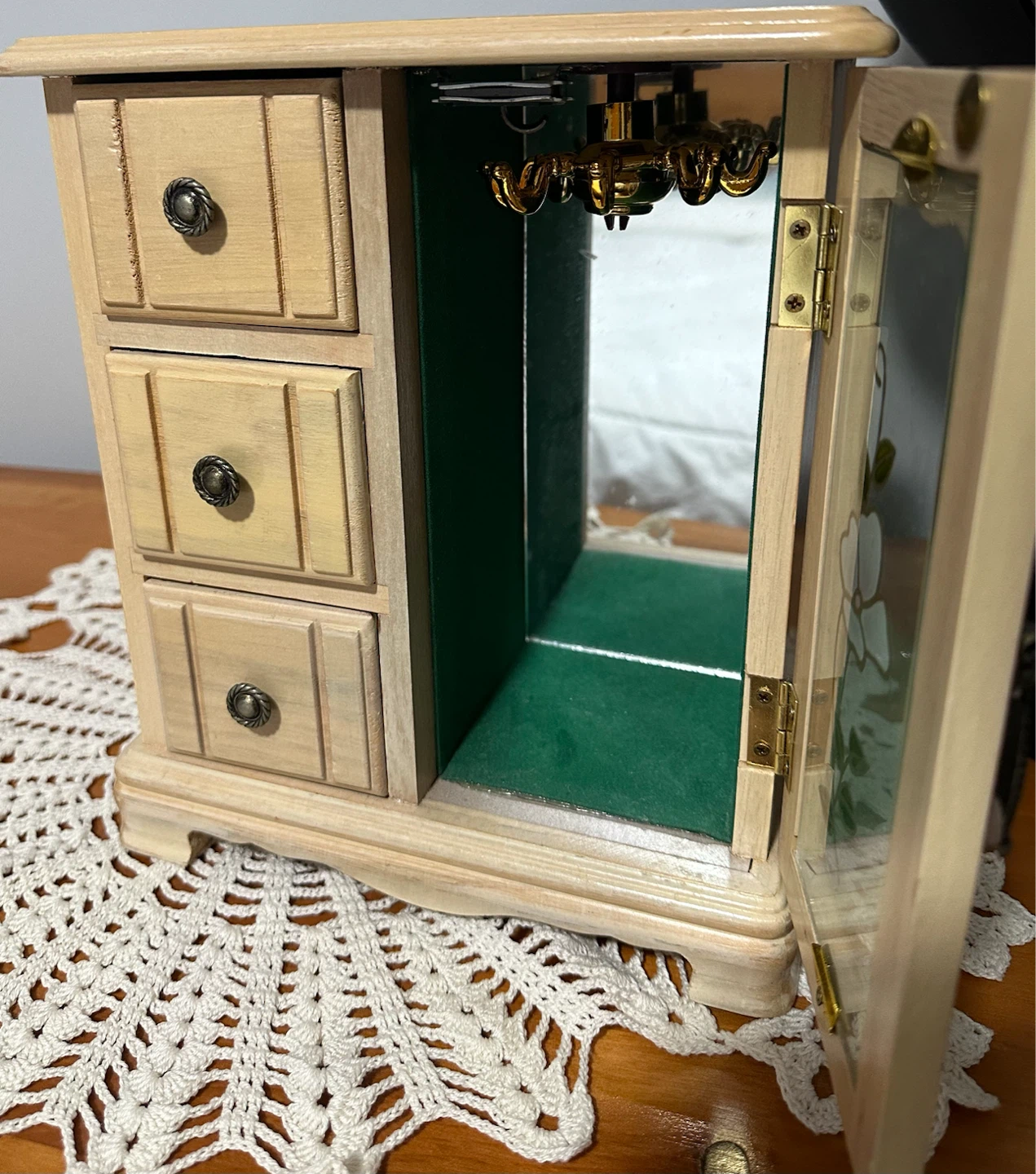 Wooden Jewelry Box with Glass Door - photo 2