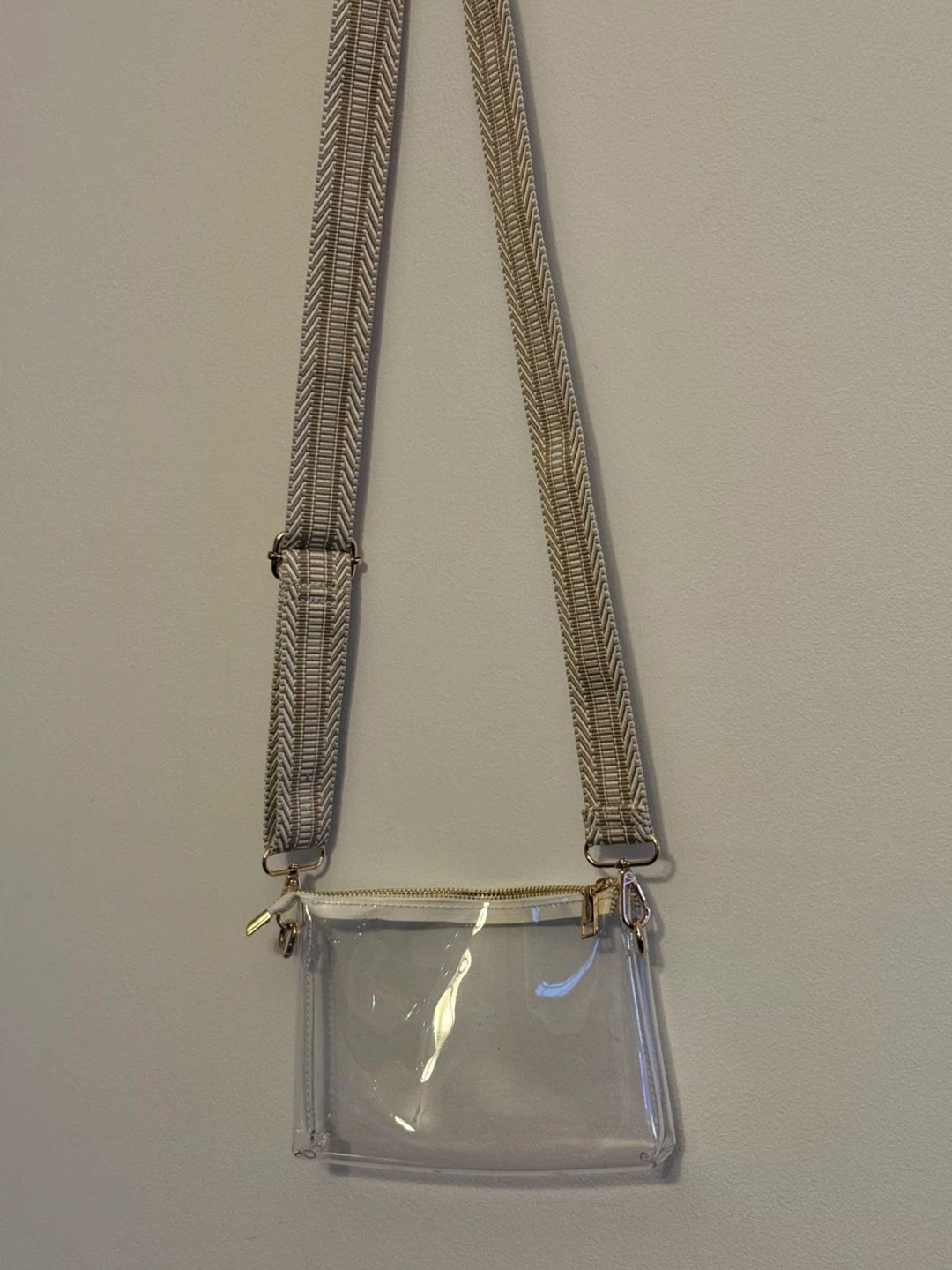 Clear Crossbody Bag with Striped Strap - photo 2