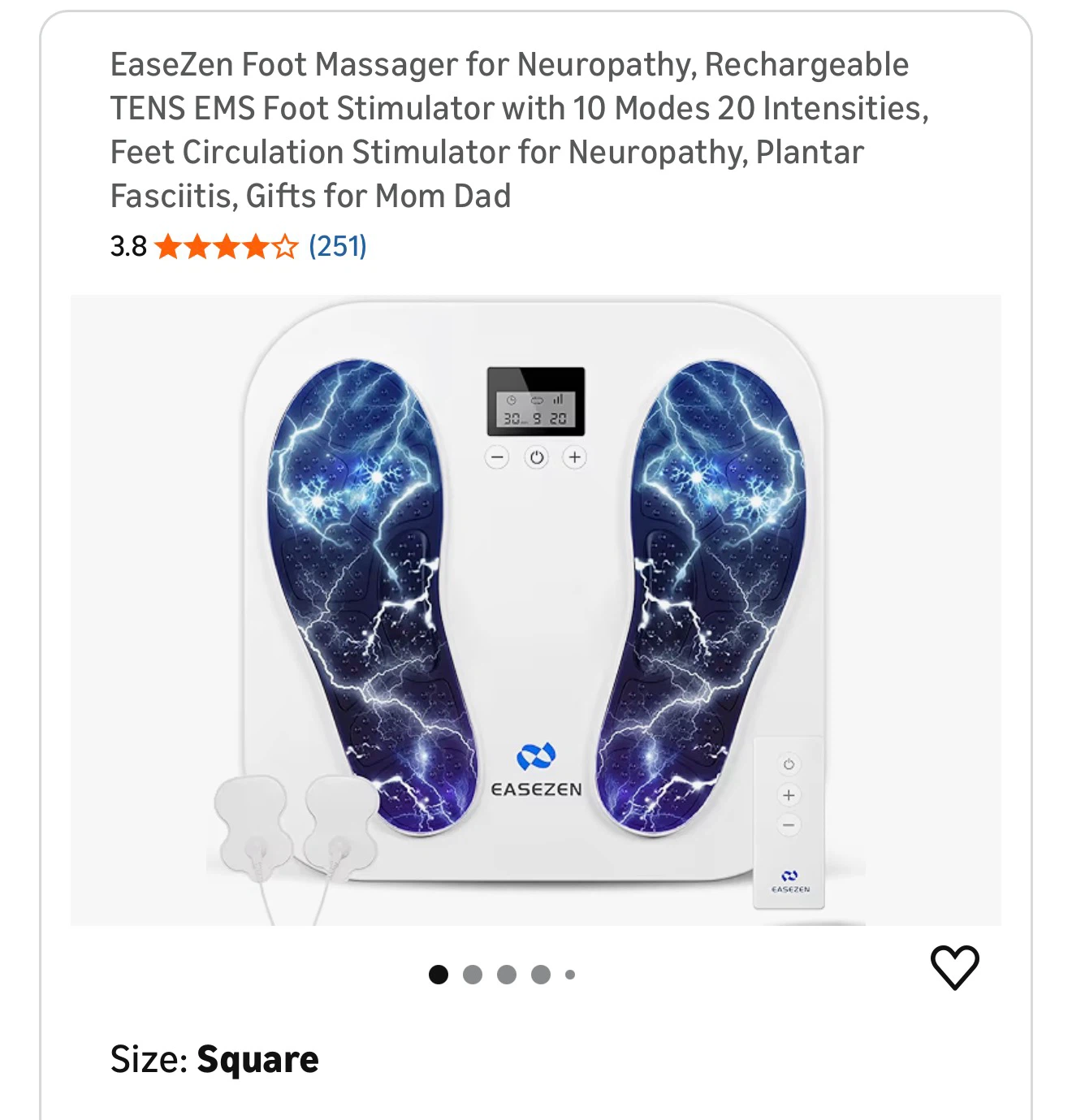 EaseZen EMS Foot Massager for Neuropathy - White