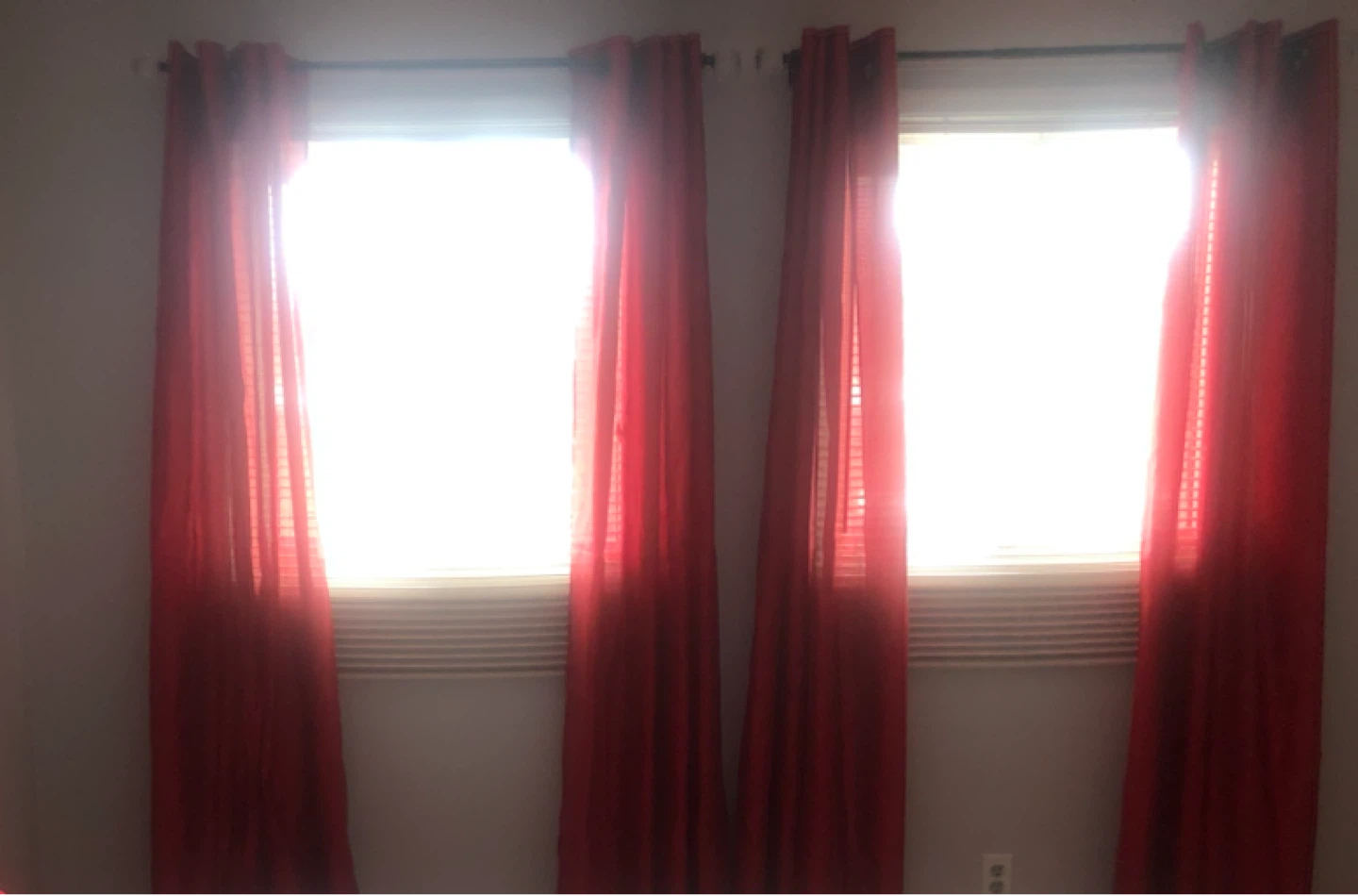 4pcs Red Grommet Top Curtains