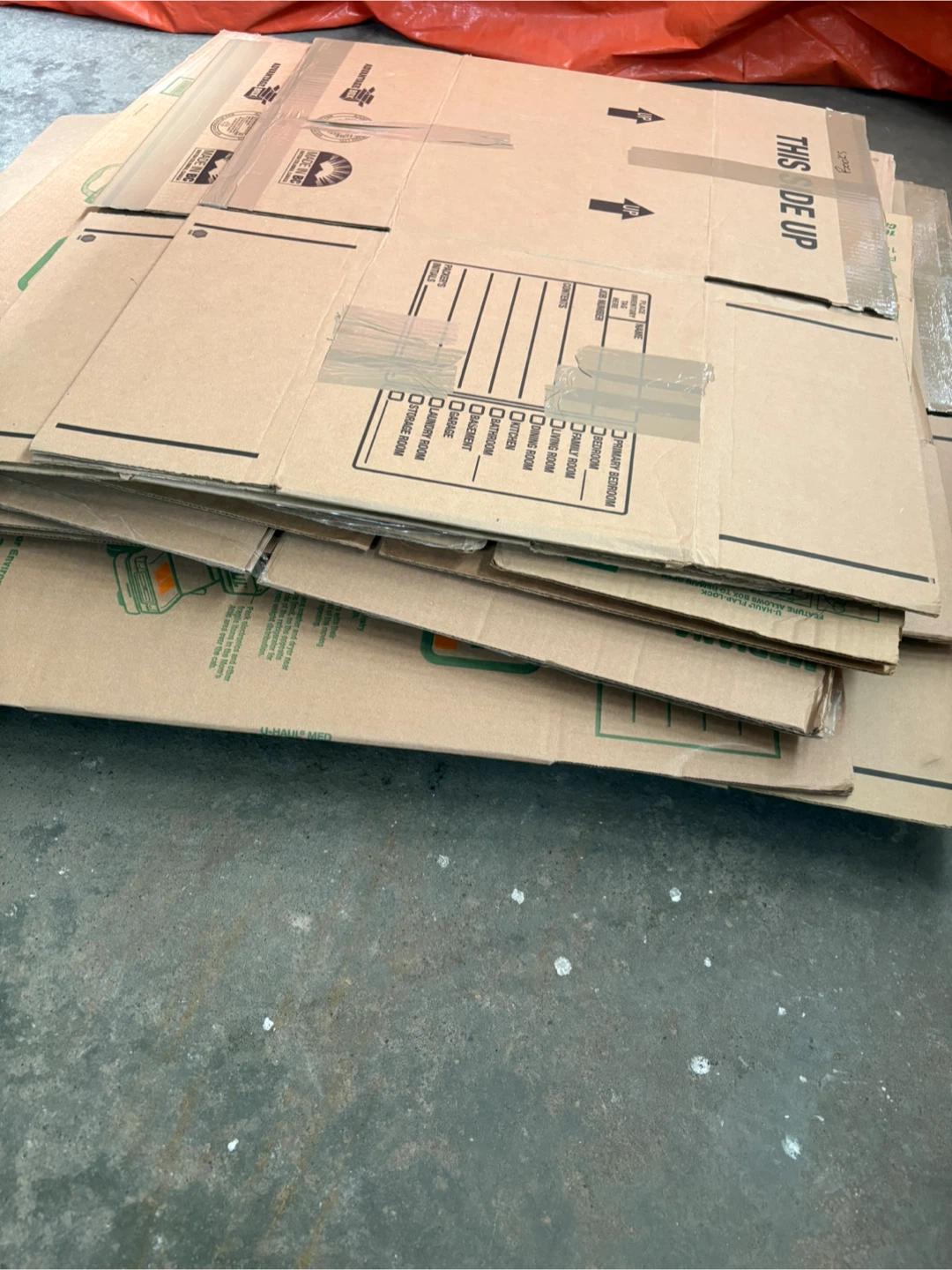 Moving boxes and supplies