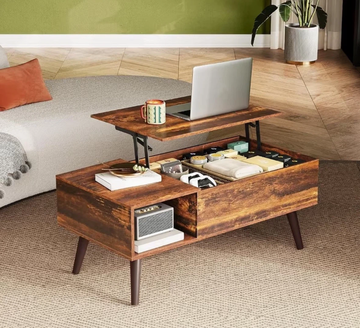 Lift-Top Coffee Table with Storage - photo 2
