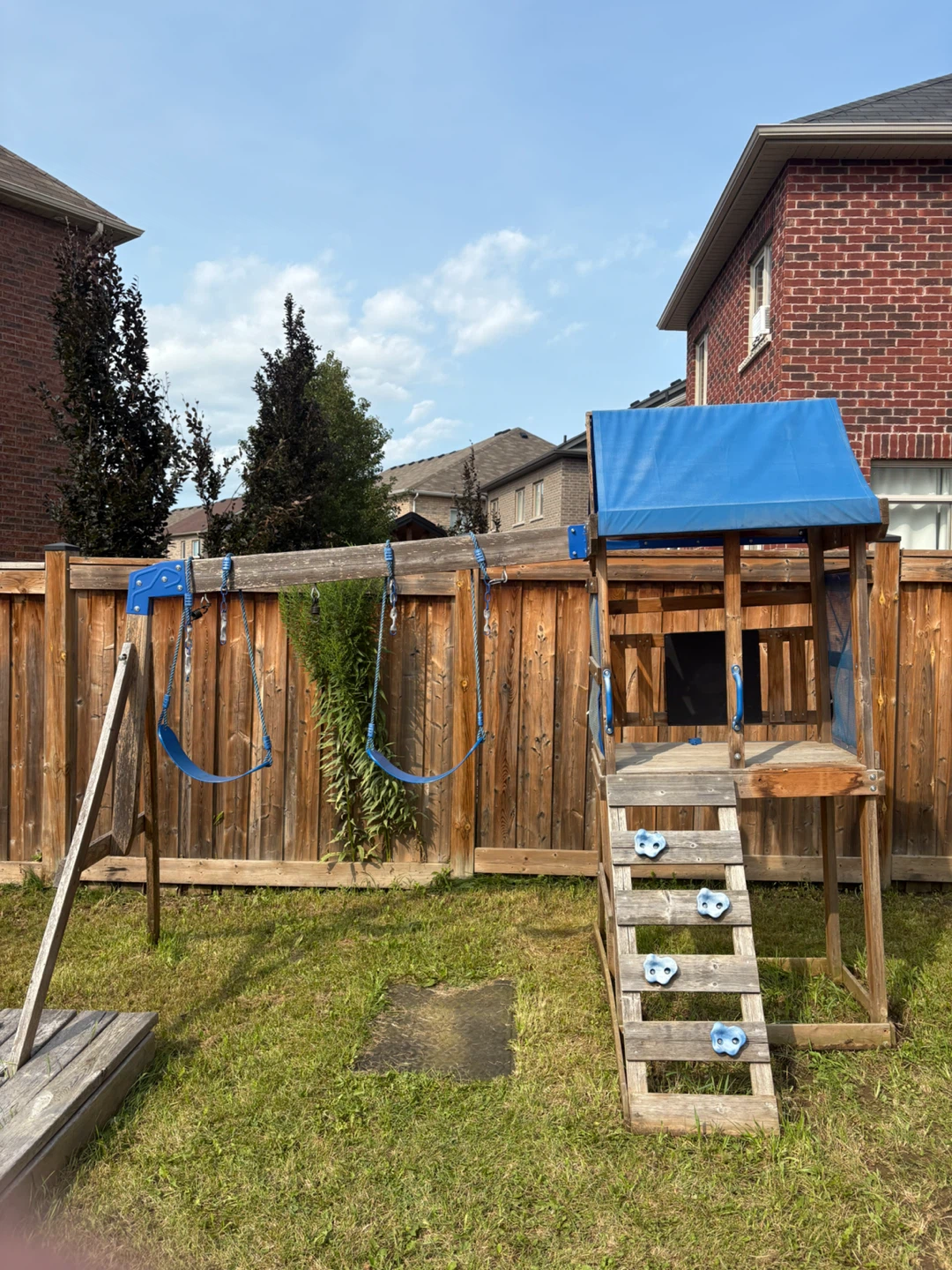 Wooden Swing Set with Slide and Playhouse - photo 2