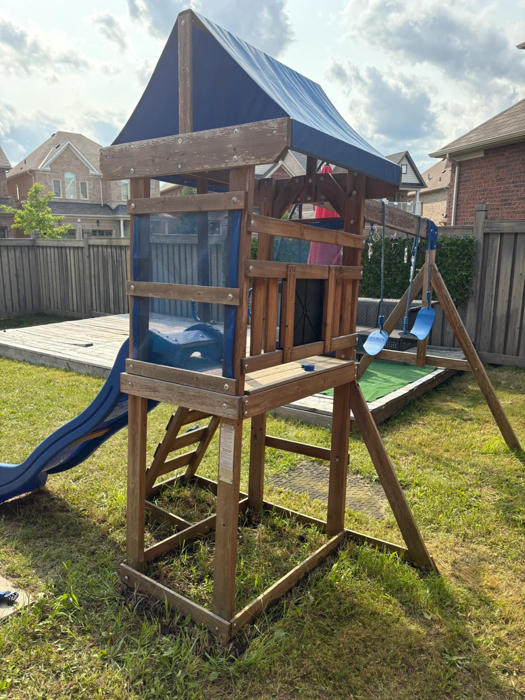 Wooden Swing Set with Slide and Playhouse - photo 3