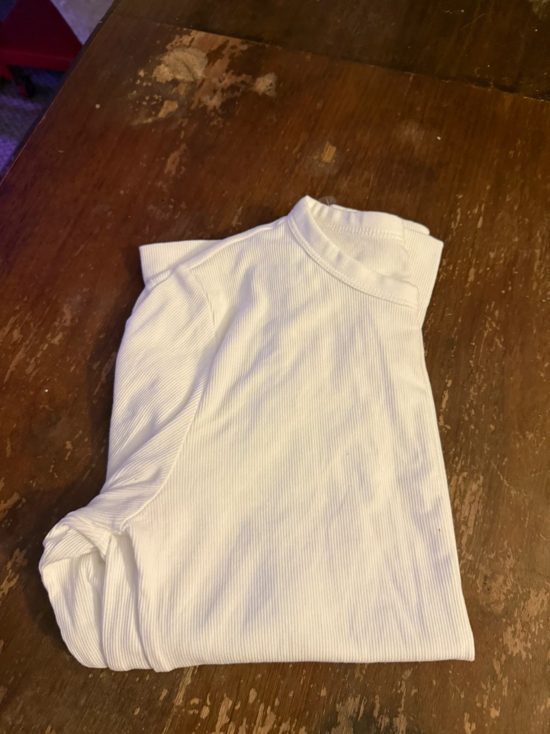 Banana Republic White Ribbed Long Sleeve Top