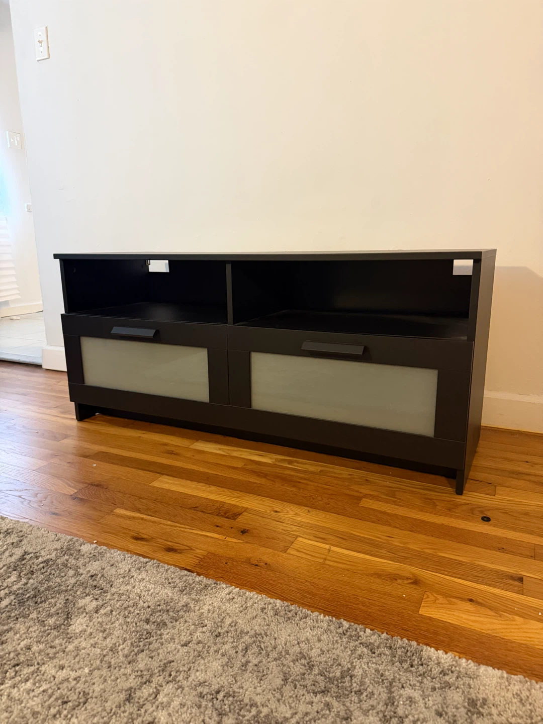 Dark Wood TV Stand with Storage