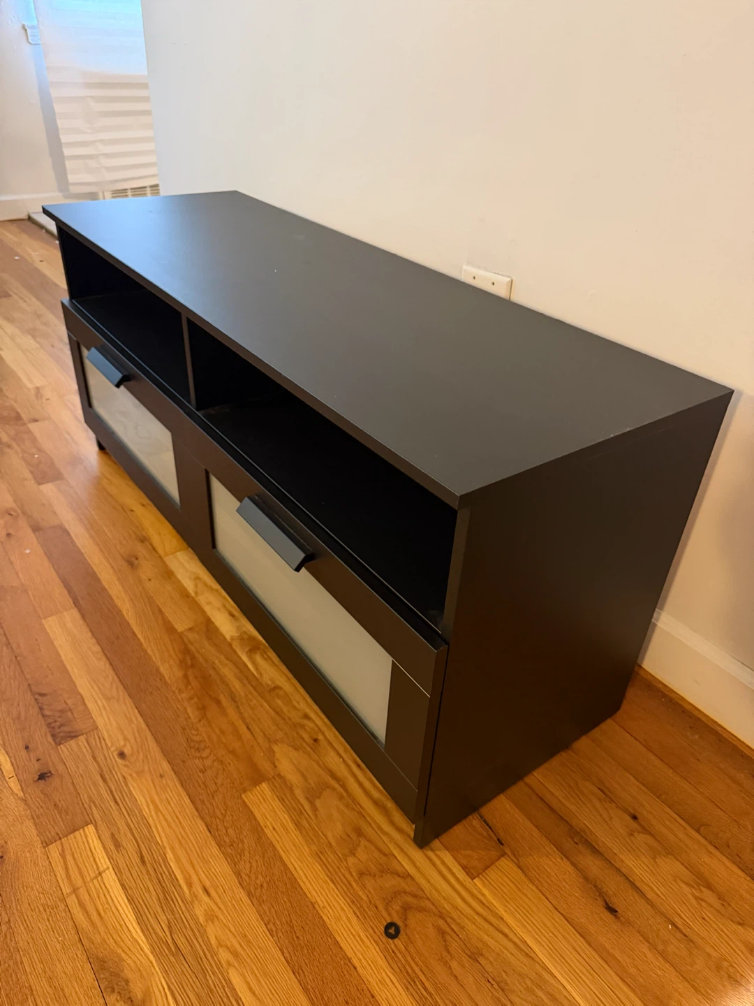 Dark Wood TV Stand with Storage - photo 2