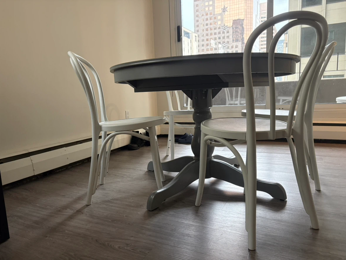 Round Dining Table and 4 Chairs Set - photo 2