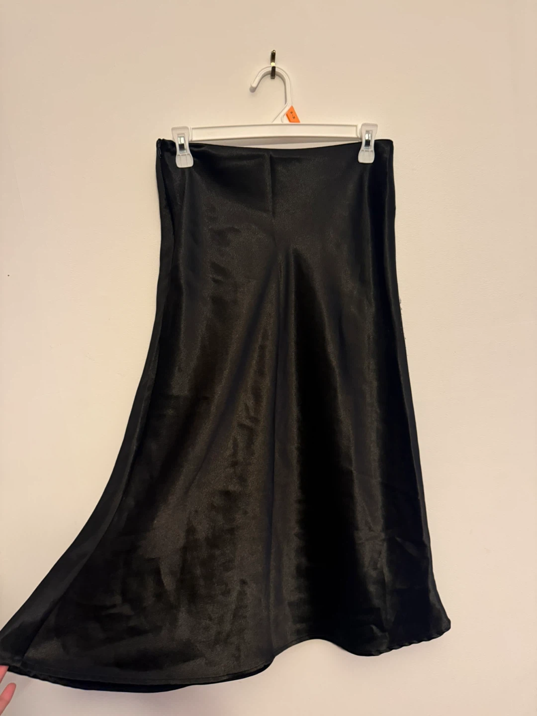 Black Satin Midi Skirt - photo 2