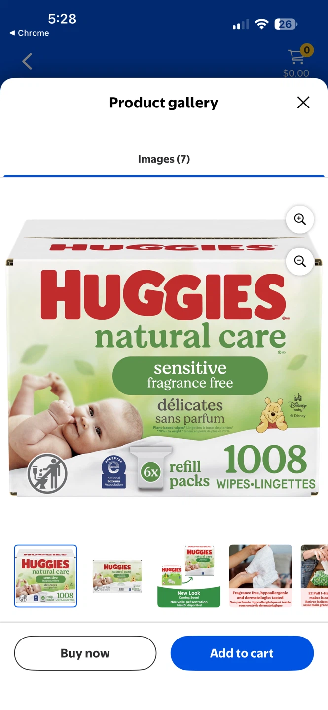 Huggies Natural Care Sensitive Fragrance Free Wipes Refill Packs - photo 2