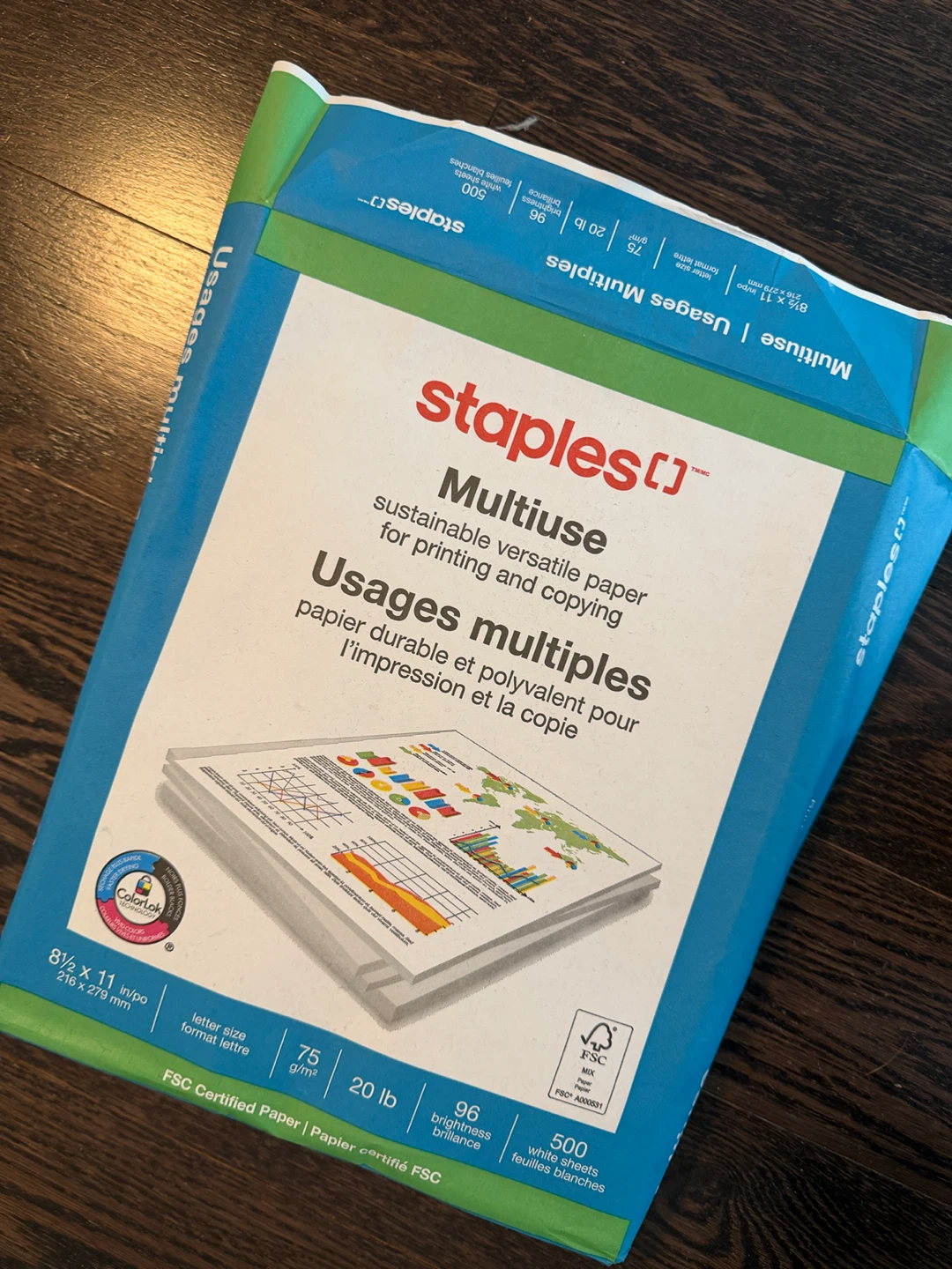 Staples Multiusage Paper - 8.5" x 11"