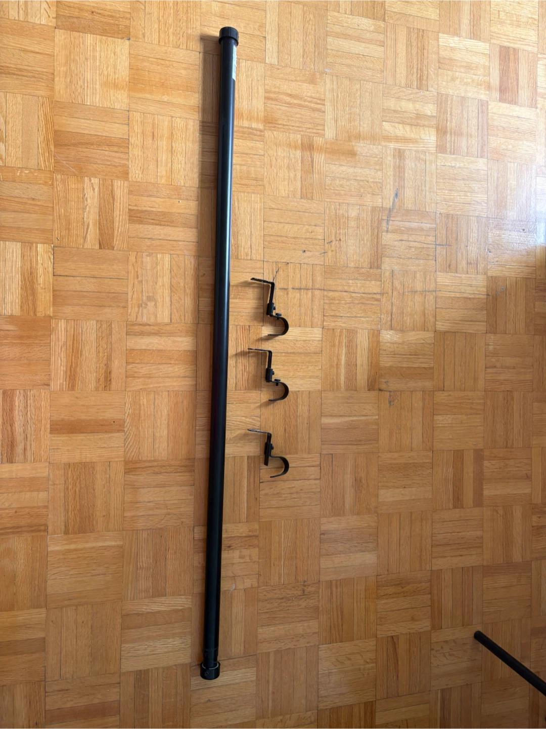 IKEA Black Curtain Rod with Brackets