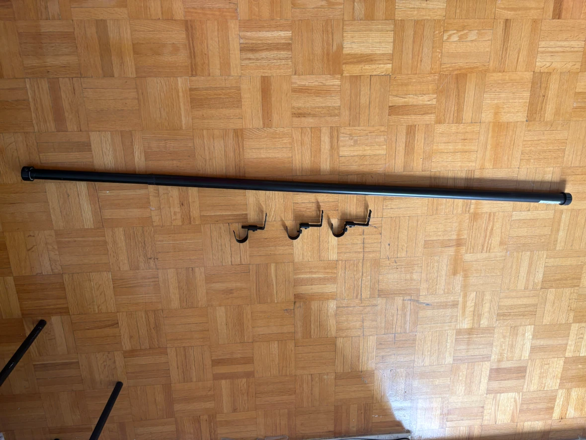 IKEA Black Curtain Rod with Brackets - photo 2