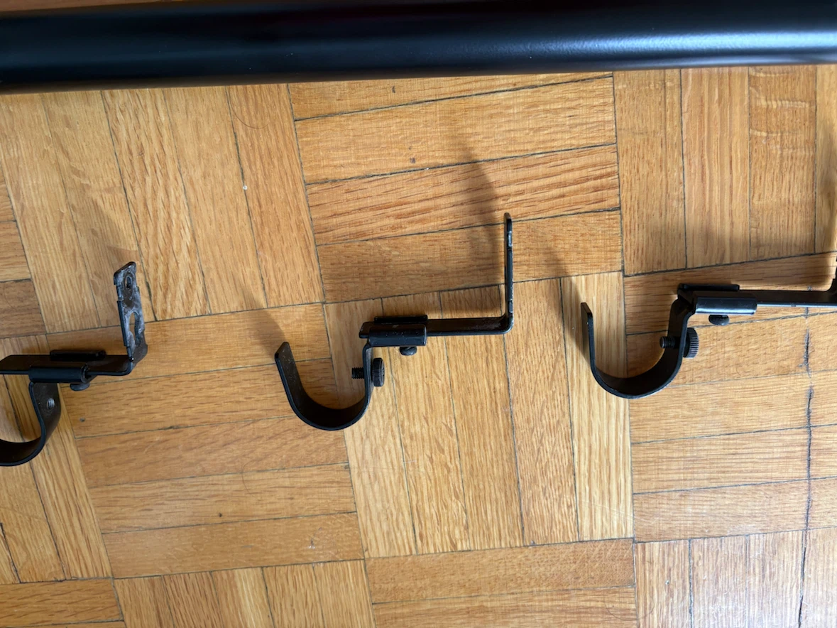 IKEA Black Curtain Rod with Brackets - photo 3