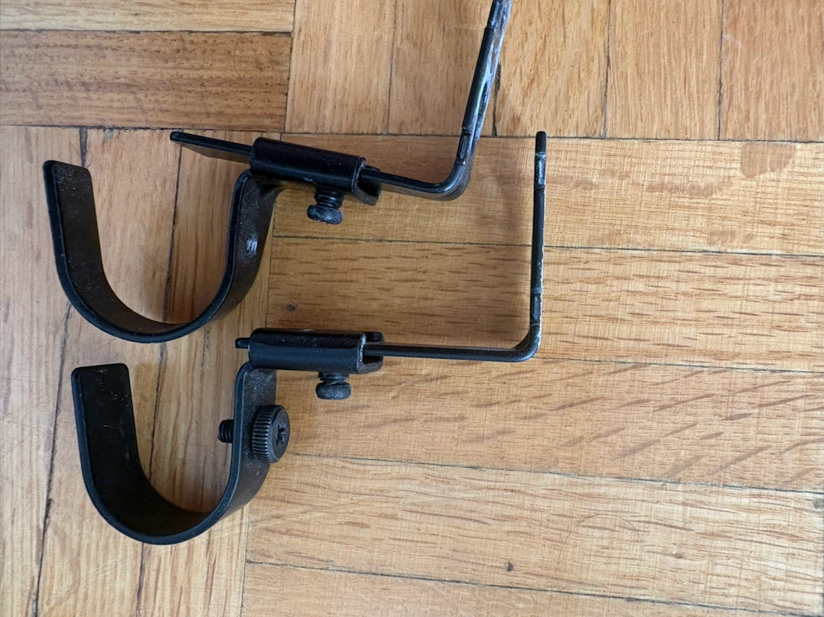 IKEA Black Curtain Rod with Brackets - photo 4
