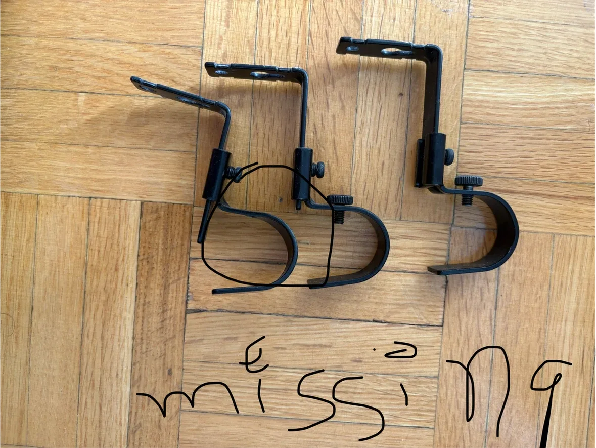 IKEA Black Curtain Rod with Brackets - photo 5
