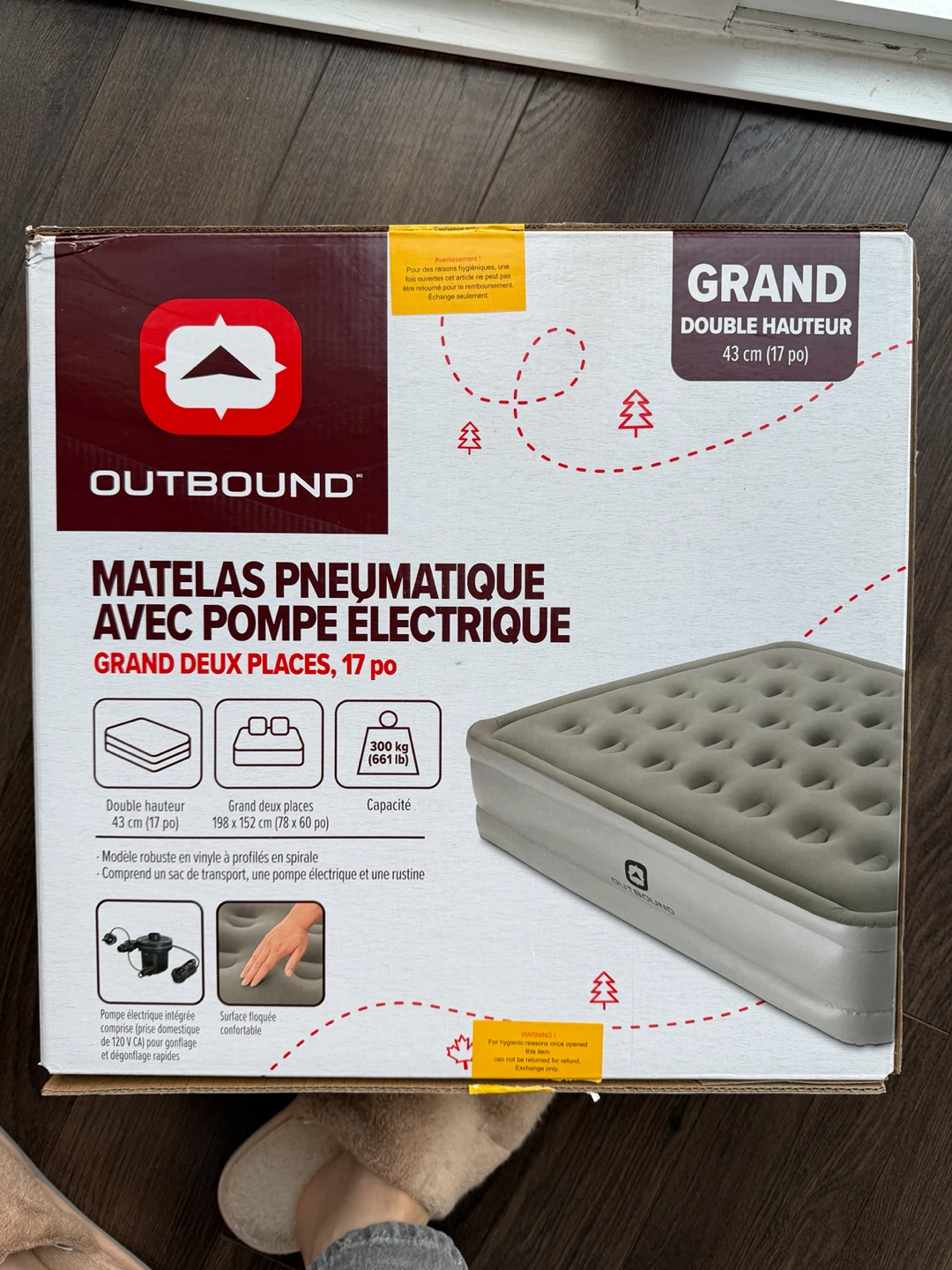 Outbound Grand Double Air Mattress with Electric Pump