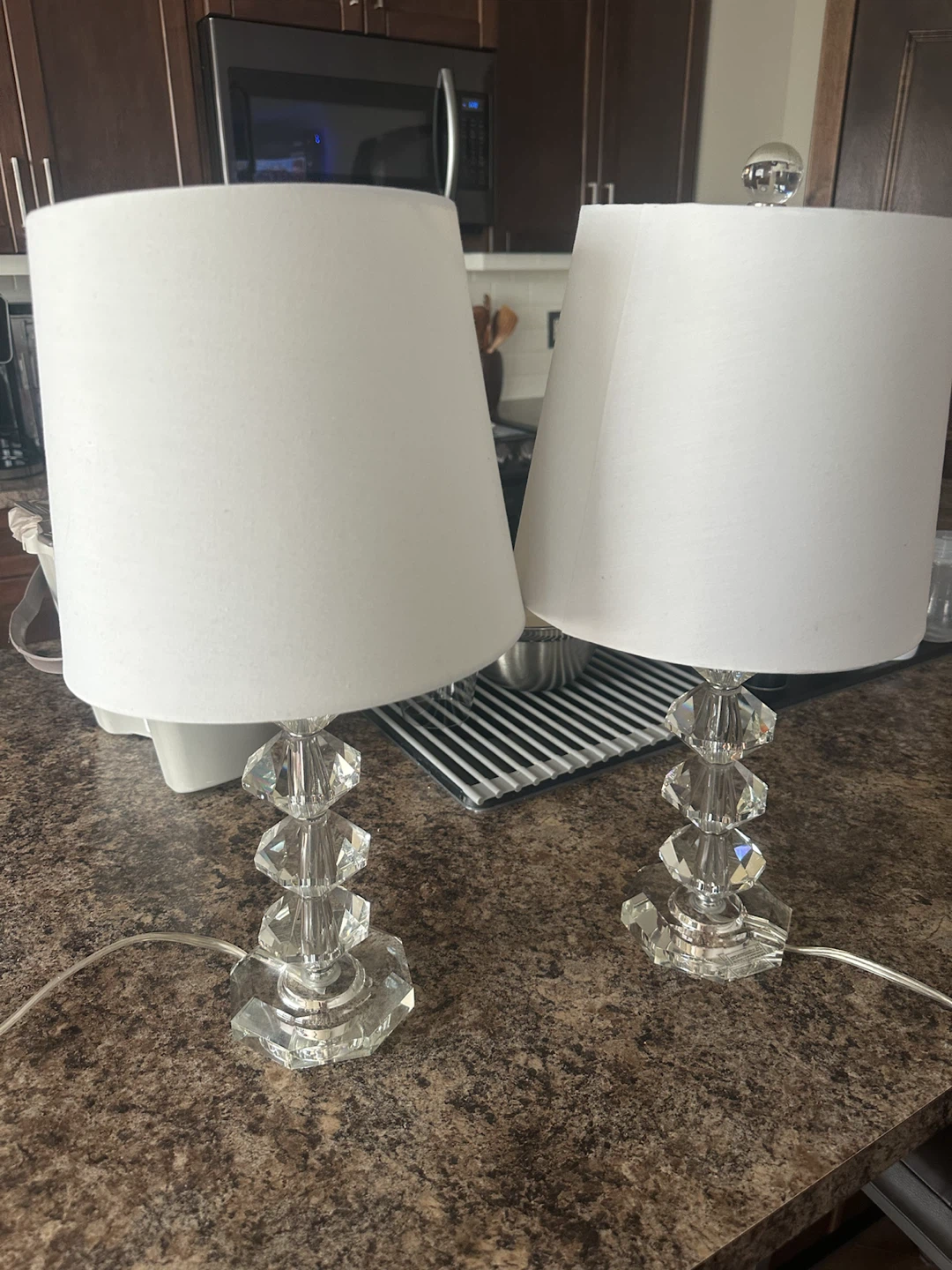 Pair of Crystal Table Lamps