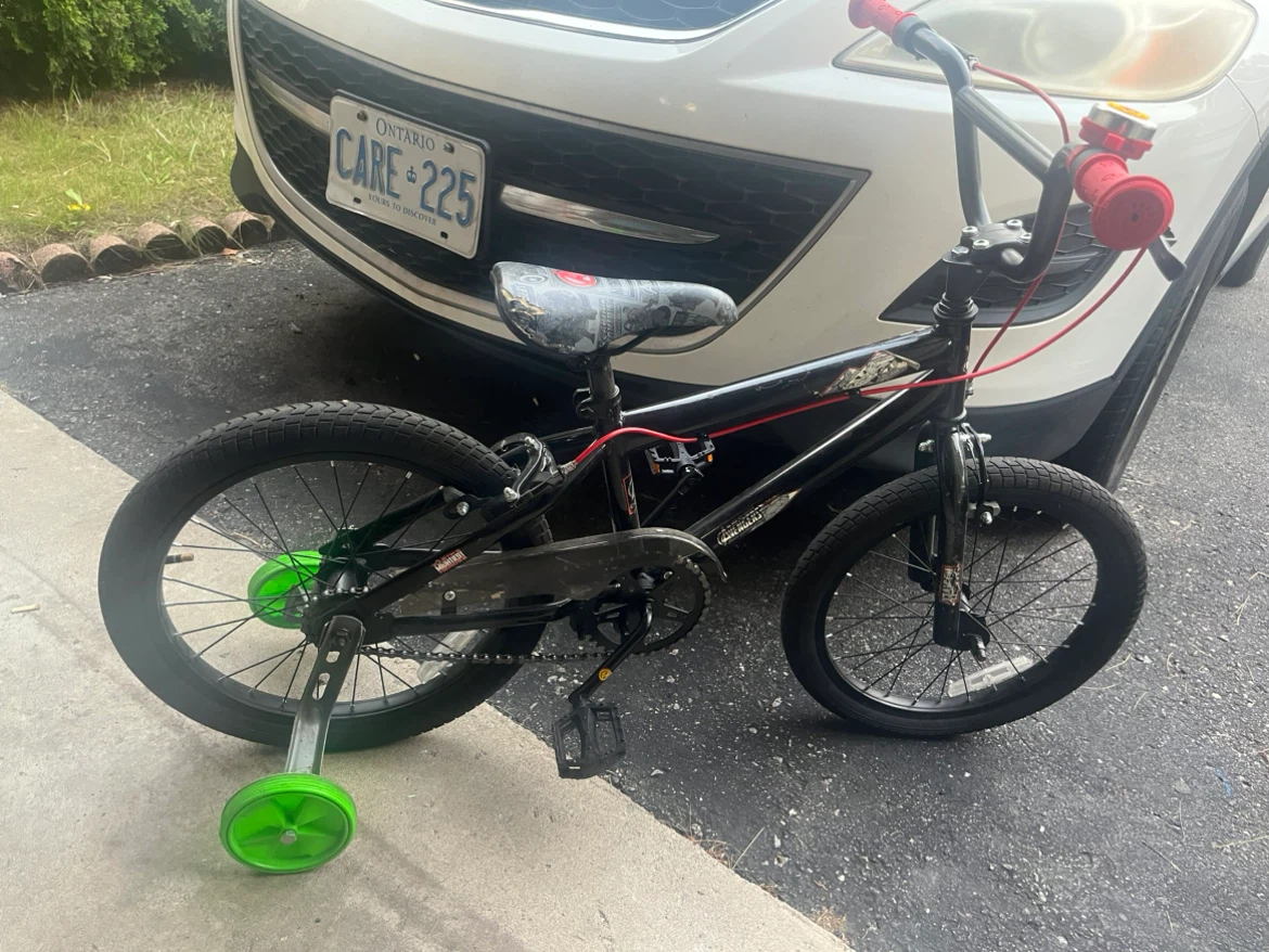 Black BMX Bike with Training Wheels