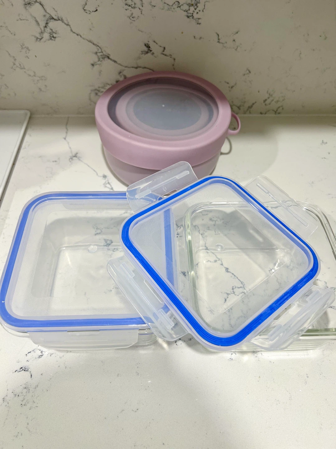 Silicone Lid Containers and Glass Food Containers