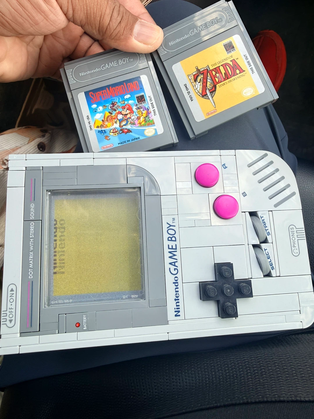 LEGO Nintendo Game Boy Model with Game Cartridges