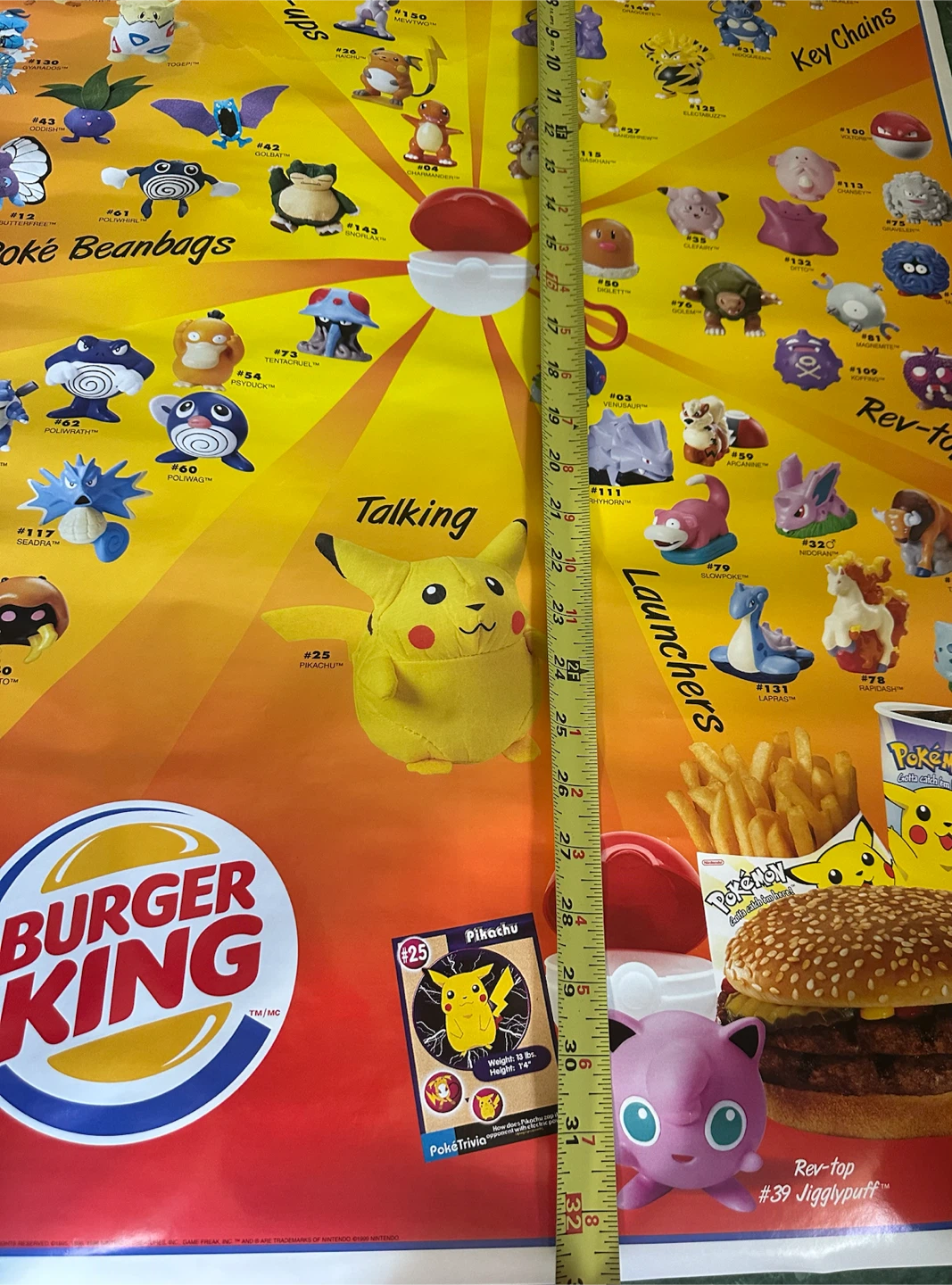1999 Burger King Pokémon Promotional Poster - photo 3