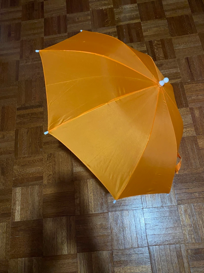 Orange Umbrella with Decorative Handle