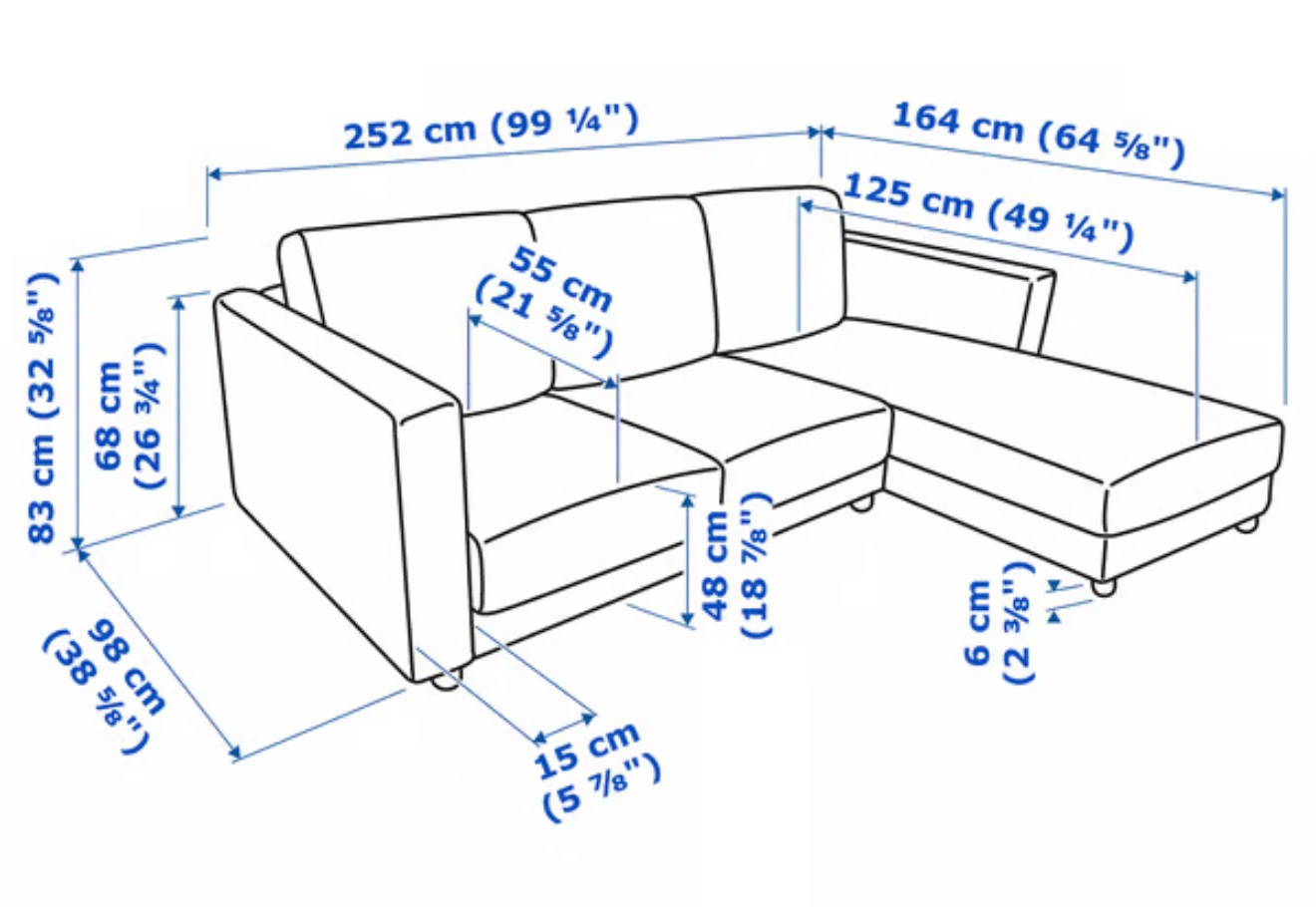 IKEA Vimle Sectional Sofa with Storage - Dark Grey - photo 5