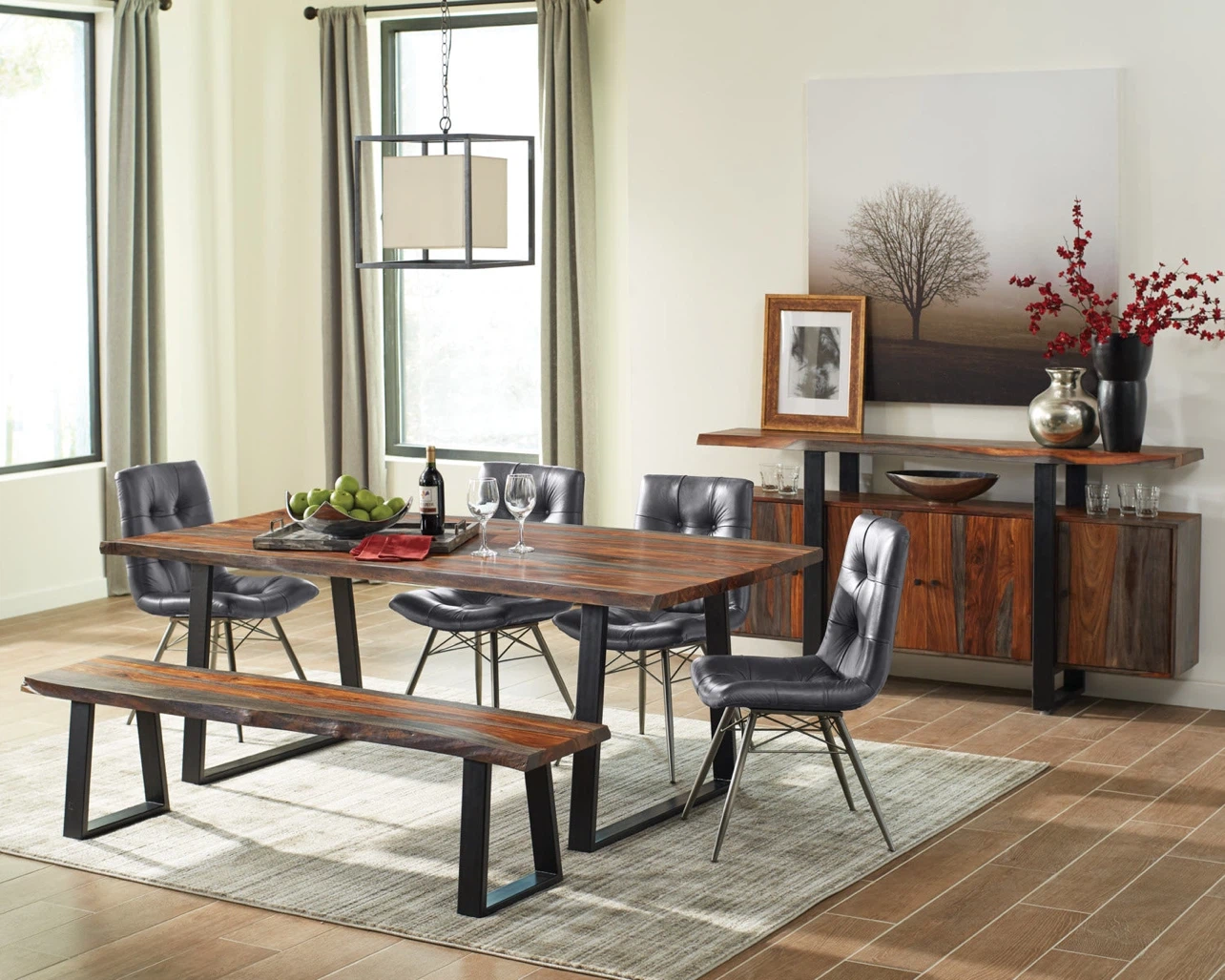 Scott Living Live Edge Dining Table Set