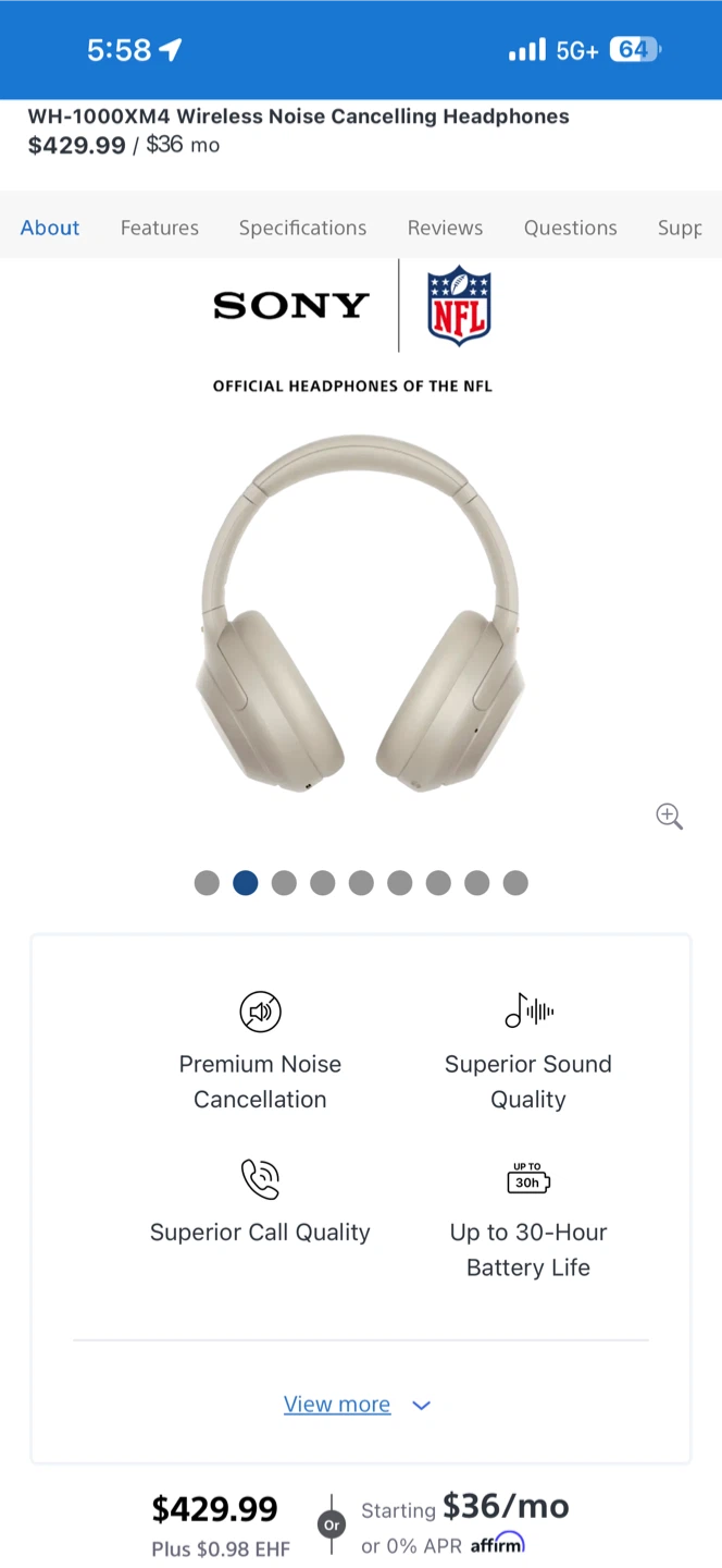 Sony WH-1000XM4 Wireless Noise Cancelling Headphones - photo 5