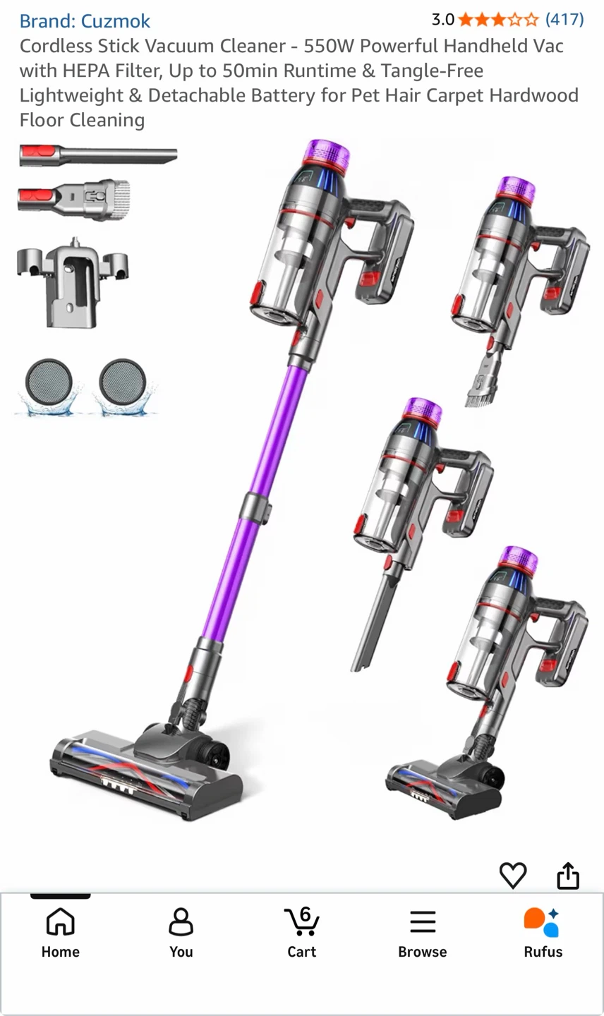Cuzmok Cordless Stick Vacuum Cleaner V12 - photo 2