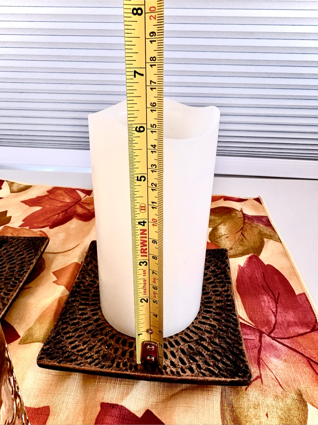 Autumn Leaf Table Runner with Candles and Holders - photo 4