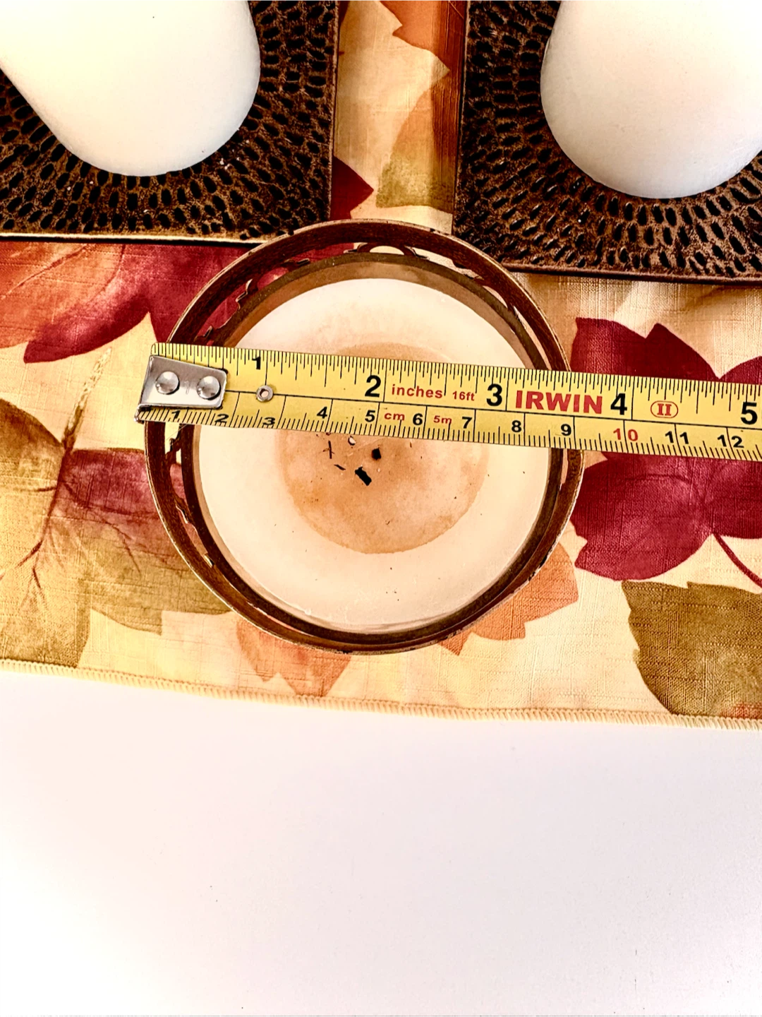 Autumn Leaf Table Runner with Candles and Holders - photo 5
