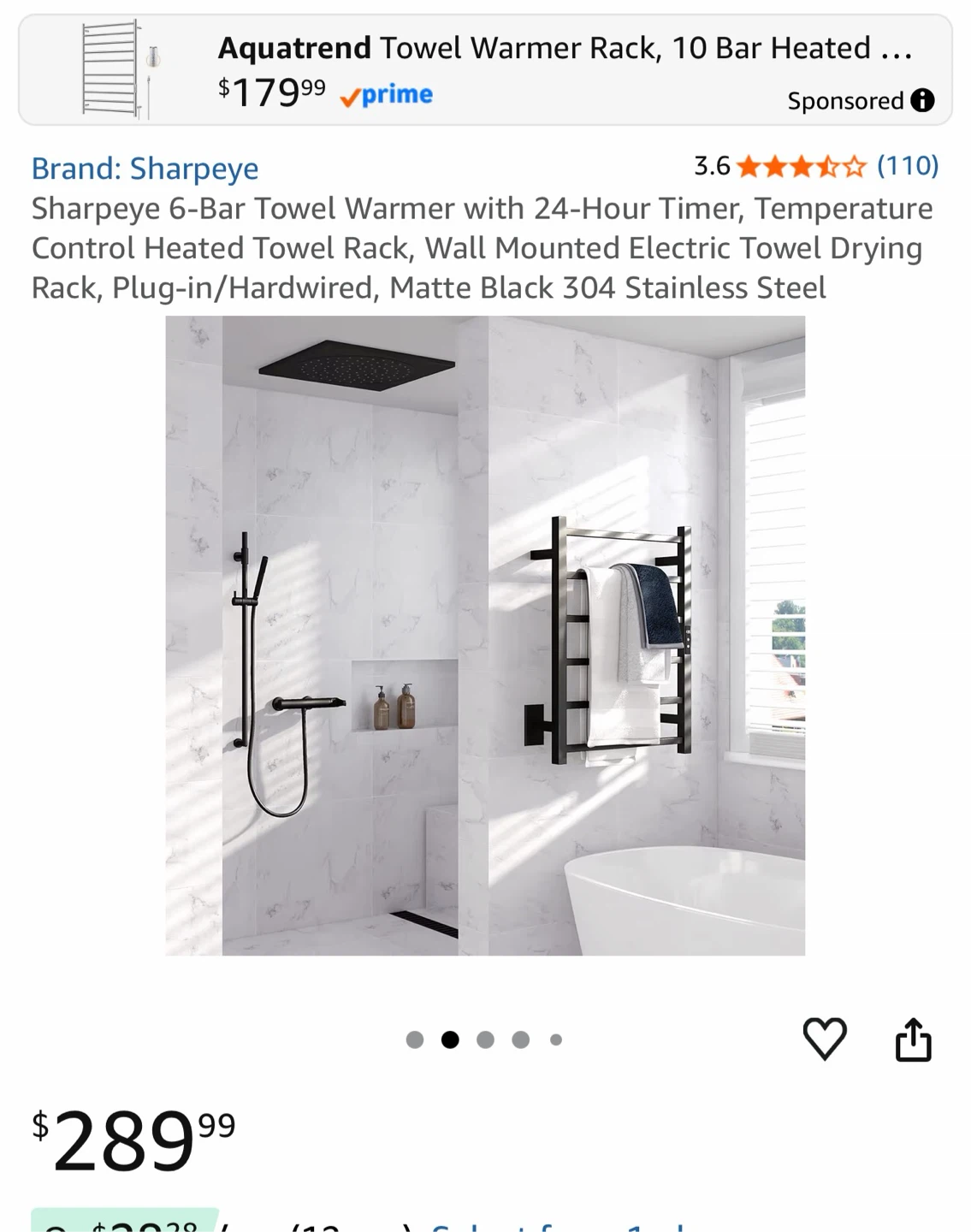 Sharpeye 6-Bar Plug-in Towel Warmer - photo 2