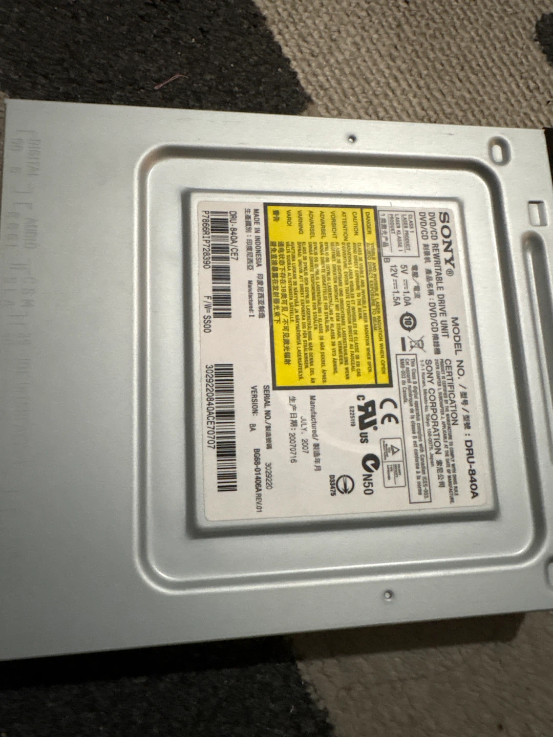 Sony DRU-840A DVD&CD Rewritable Drive - photo 2